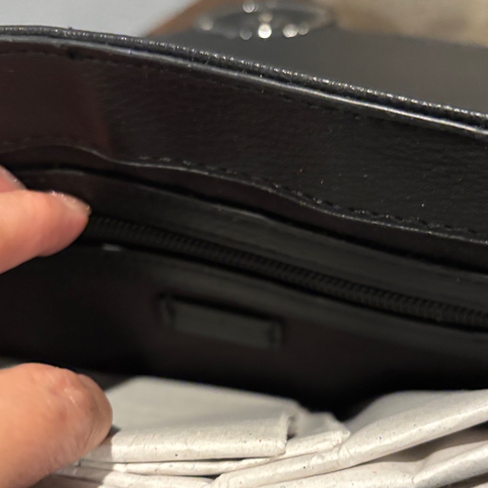 Leopard Print Black Leather Clutch - Picture 6 of 7